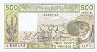 p606Hk from West African States: 500 Francs from 1989